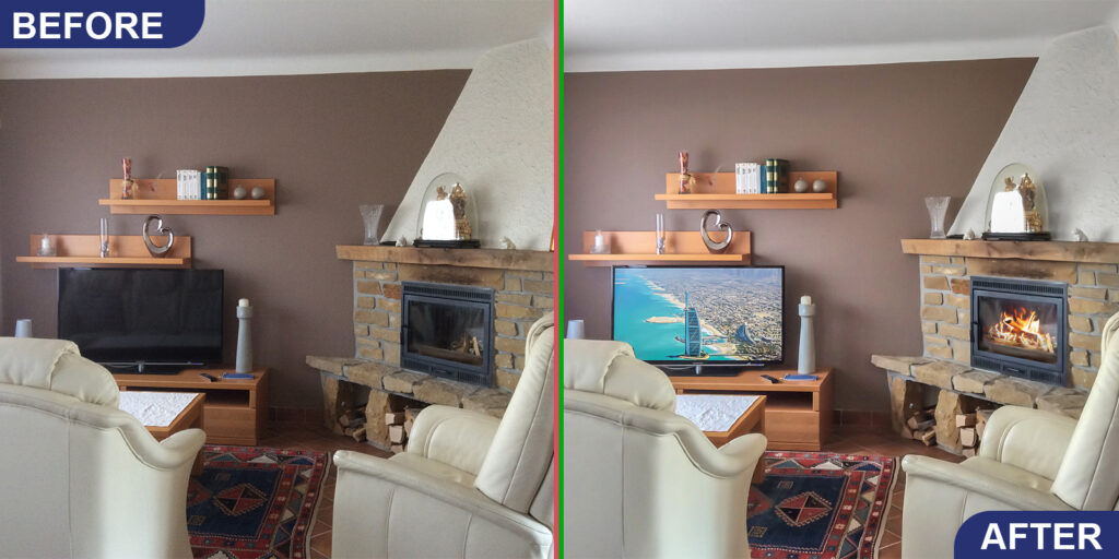 Digital Photo Treatment for Living Room